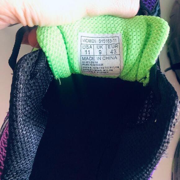 Saucony 'Cohesion 7' Women's SZ 11 Purple Sneaker Lime Green - Picture 9 of 10